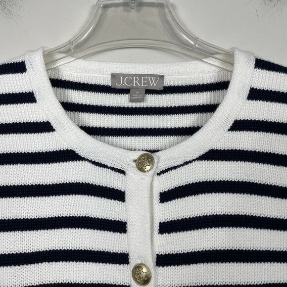 J.Crew Emilie Sweater Lady Jacket Women’s M Navy White Stripe Classic Nautical - Picture 4 of 11